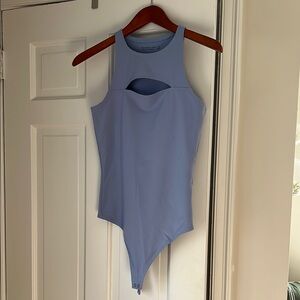 Abercrombie cut out Light Blue high neck Sleeveless Bodysuit size M